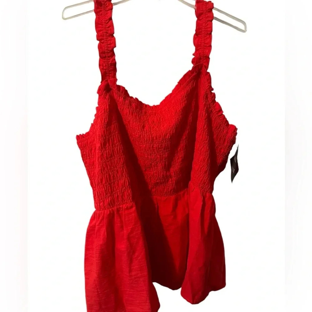 NWT Ava And Viv 2xl Red Casual Sleepless Shirt Casual